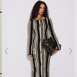 NA-KD wide sleeve knitted maxi dress